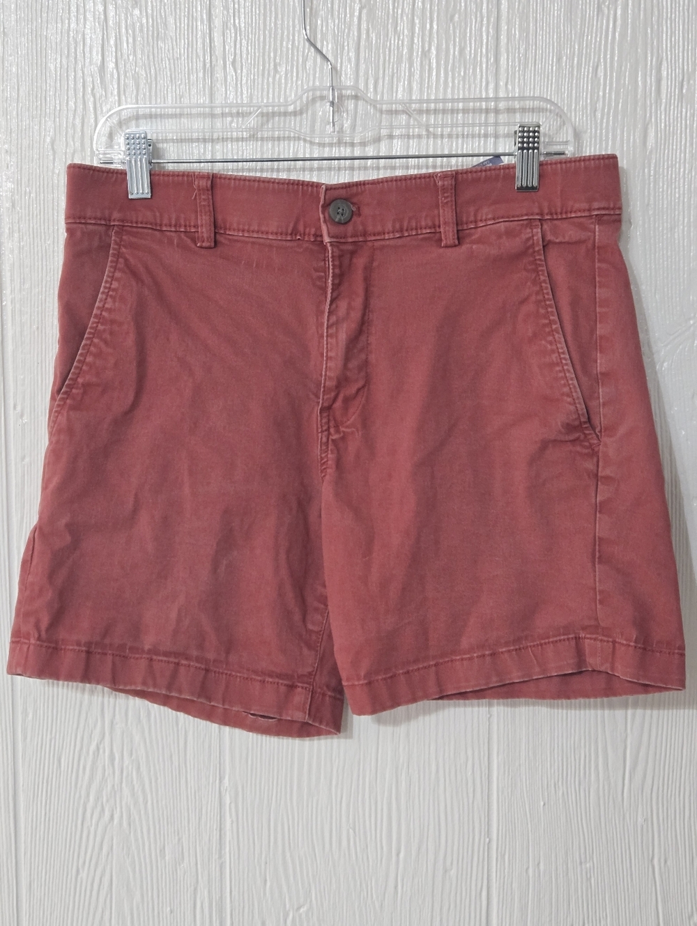 Chaps Ralph Lauren Shorts Mens Size 32 Red Cotton Chino Flat Front Stretch Waist